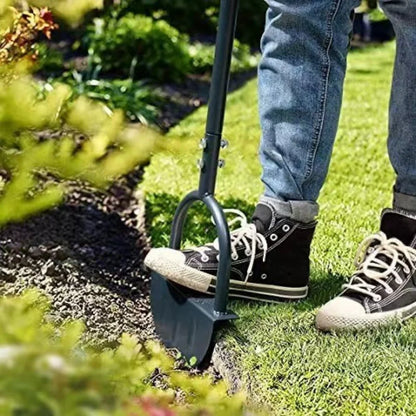 Manual Lawn Edger with Serrated Half Moon Blade for Garden Borders