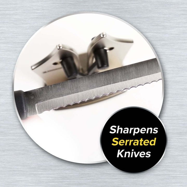 Manual Tungsten Carbide Knife Sharpener for Straight and Serrated Blades