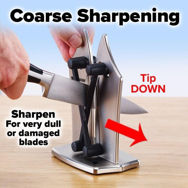 Manual Tungsten Carbide Knife Sharpener for Straight and Serrated Blades