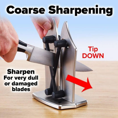 Manual Tungsten Carbide Knife Sharpener for Straight and Serrated Blades