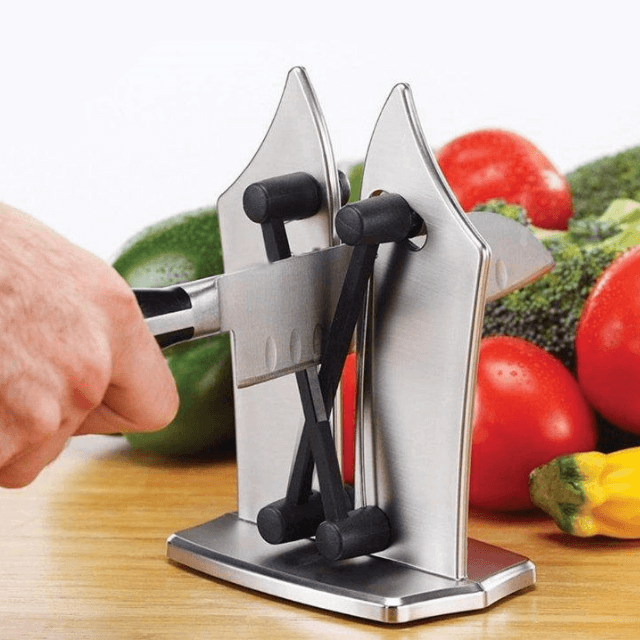 Manual Tungsten Carbide Knife Sharpener for Straight and Serrated Blades