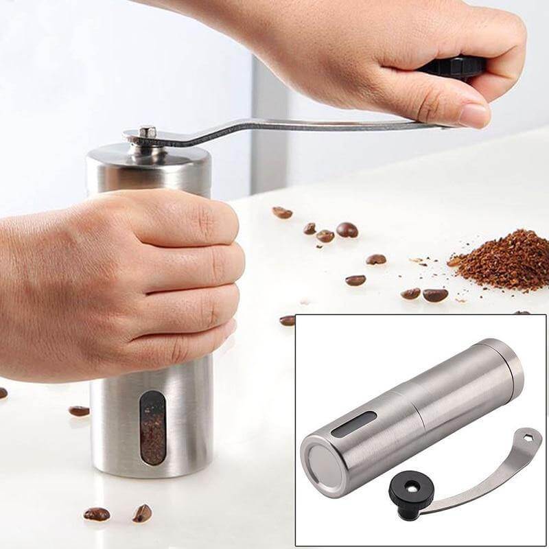 Manual Wooden Coffee Grinder Antique Hand Crank Mill