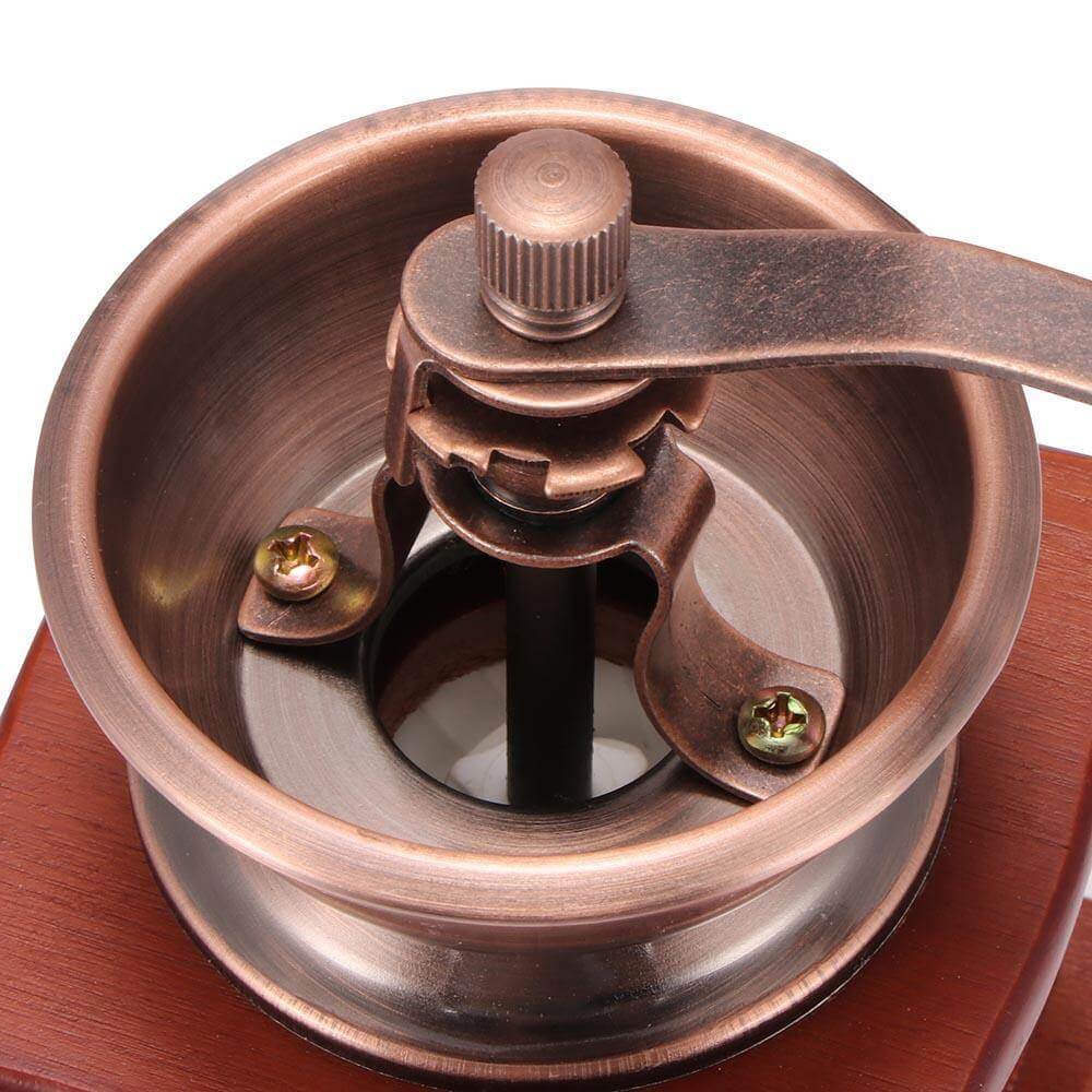 Manual Wooden Coffee Grinder Antique Hand Crank Mill