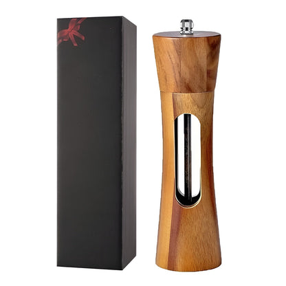 Manual Wooden Salt and Pepper Grinder Set with Adjustable Coarseness