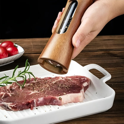Manual Wooden Salt and Pepper Grinder Set with Adjustable Coarseness