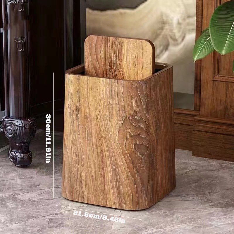 Marble Pattern Trash Can with Swivel Lid