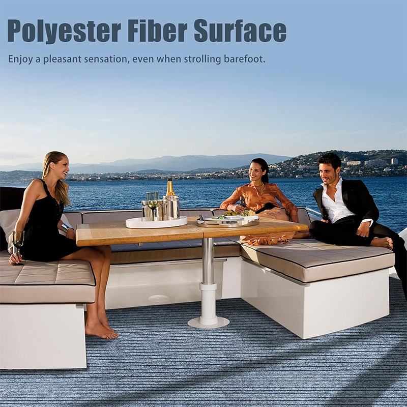 Marine Grade Waterproof Carpet Grey Teak Indoor Outdoor Rug