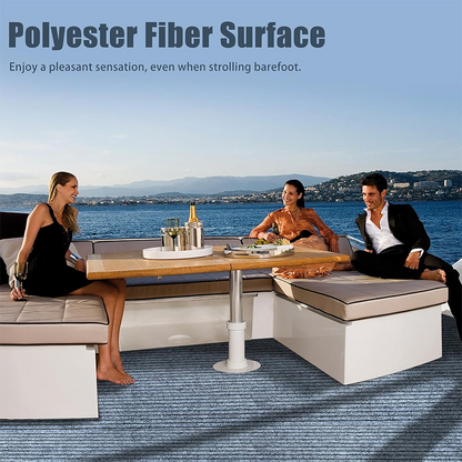 Marine Grade Waterproof Carpet Grey Teak Indoor Outdoor Rug