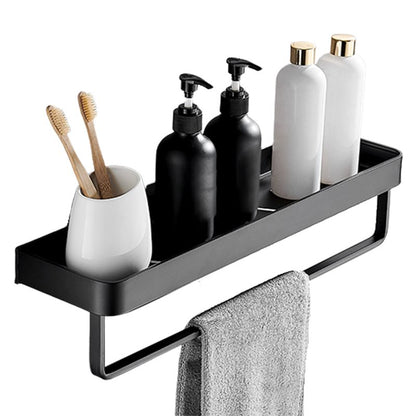 Matte Black Stainless Steel Bathroom Shelf Rack Set
