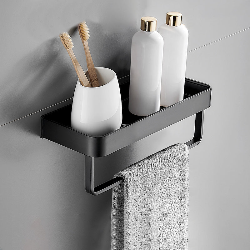 Matte Black Stainless Steel Bathroom Shelf Rack Set