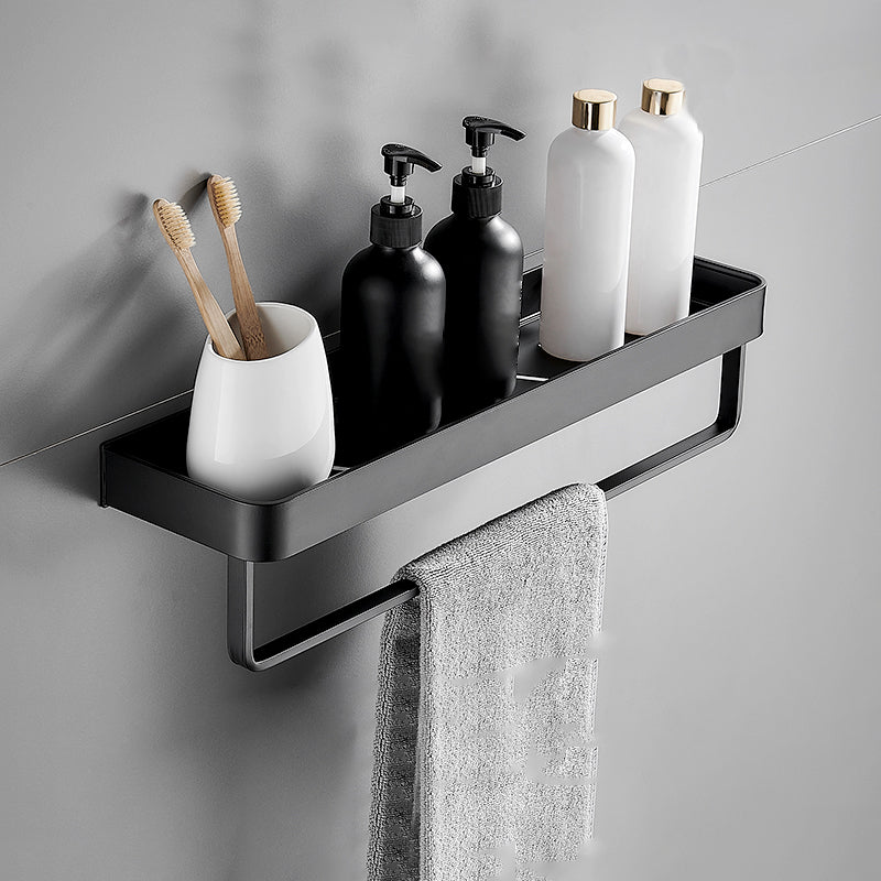 Matte Black Stainless Steel Bathroom Shelf Rack Set