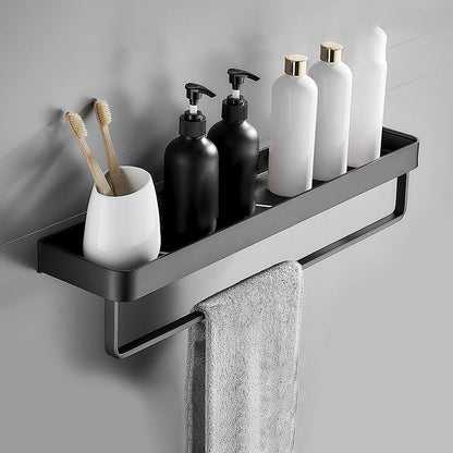 Matte Black Stainless Steel Bathroom Shelf Rack Set