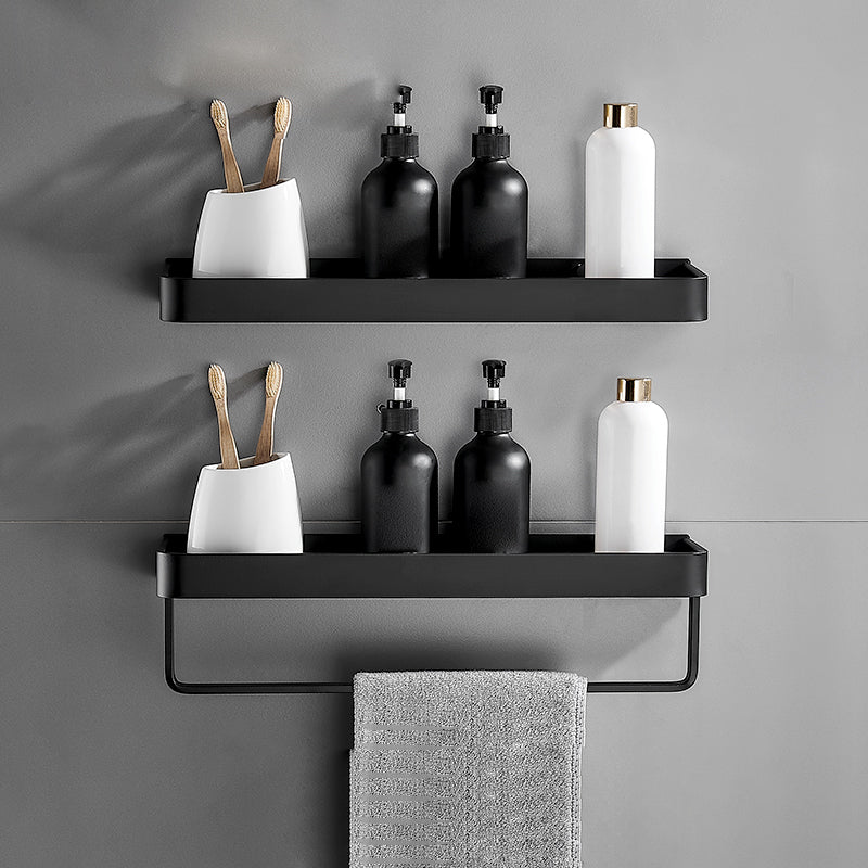 Matte Black Stainless Steel Bathroom Shelf Rack Set