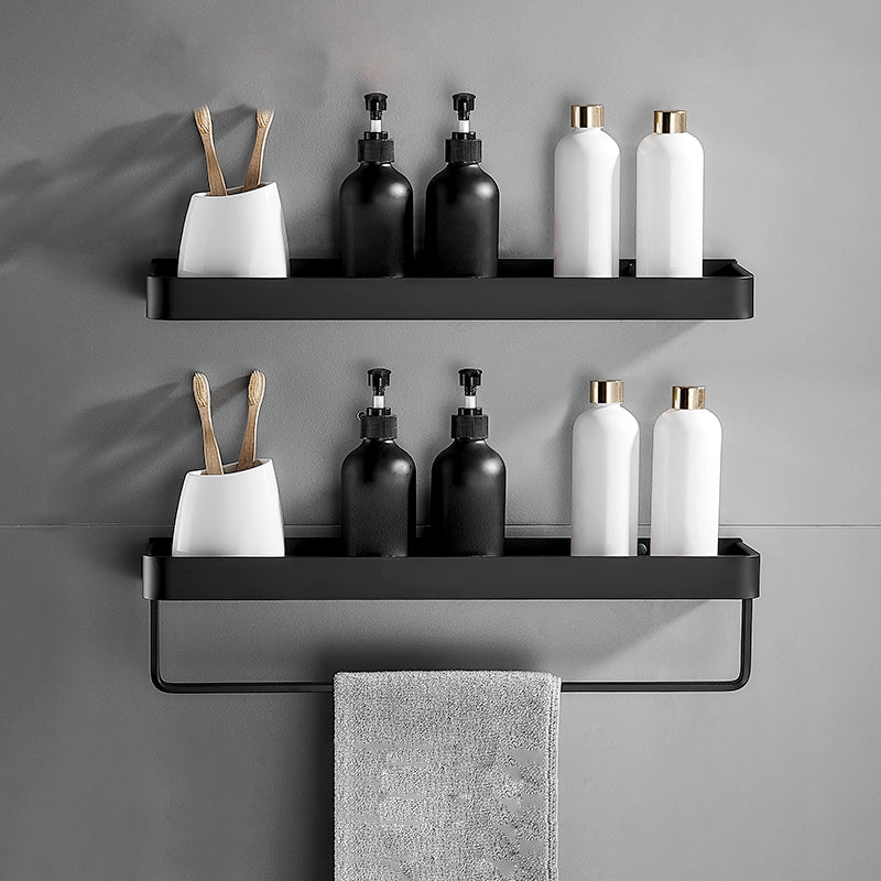 Matte Black Stainless Steel Bathroom Shelf Rack Set