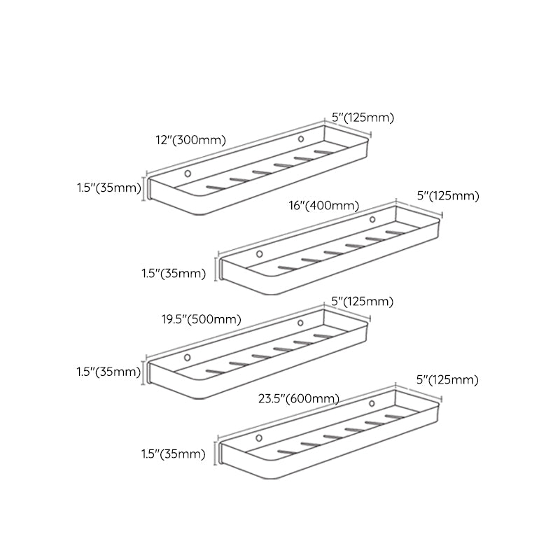 Matte Black Stainless Steel Bathroom Shelf Rack Set