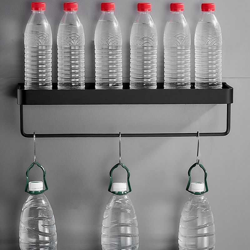 Matte Black Stainless Steel Bathroom Shelf Rack Set