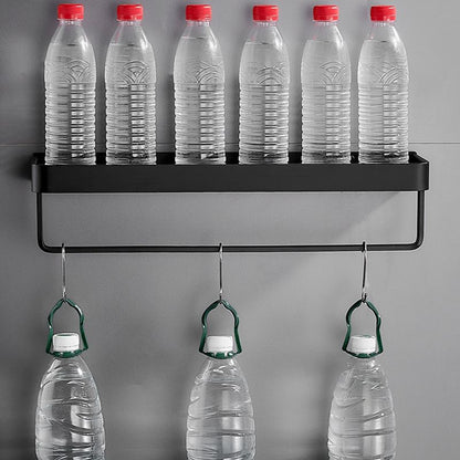 Matte Black Stainless Steel Bathroom Shelf Rack Set