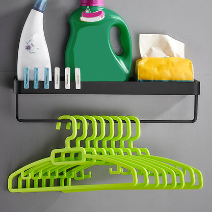 Matte Black Stainless Steel Bathroom Shelf Rack Set