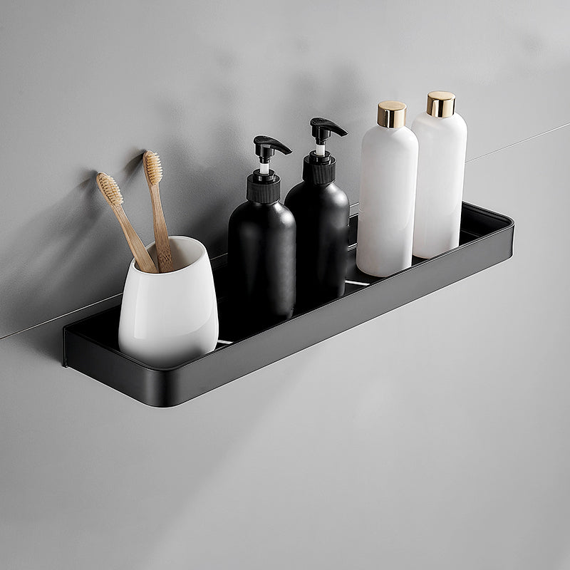 Matte Black Stainless Steel Bathroom Shelf Rack Set