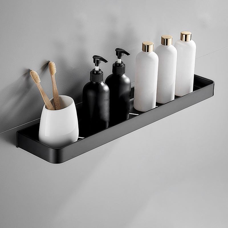 Matte Black Stainless Steel Bathroom Shelf Rack Set
