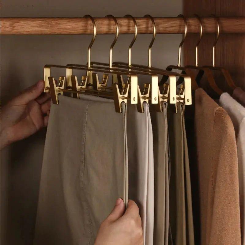 Matte Non Slip Trouser Hangers with Dual Clips Set of 5