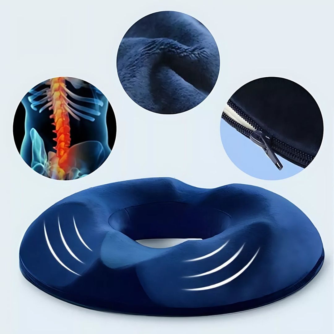 Memory Foam Donut Seat Cushion with Washable Cover