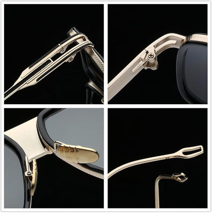 Men Aviator Sunglasses UV Protection Alloy Frame Protective Case