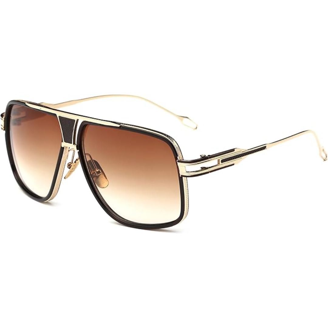 Men Aviator Sunglasses UV Protection Alloy Frame Protective Case