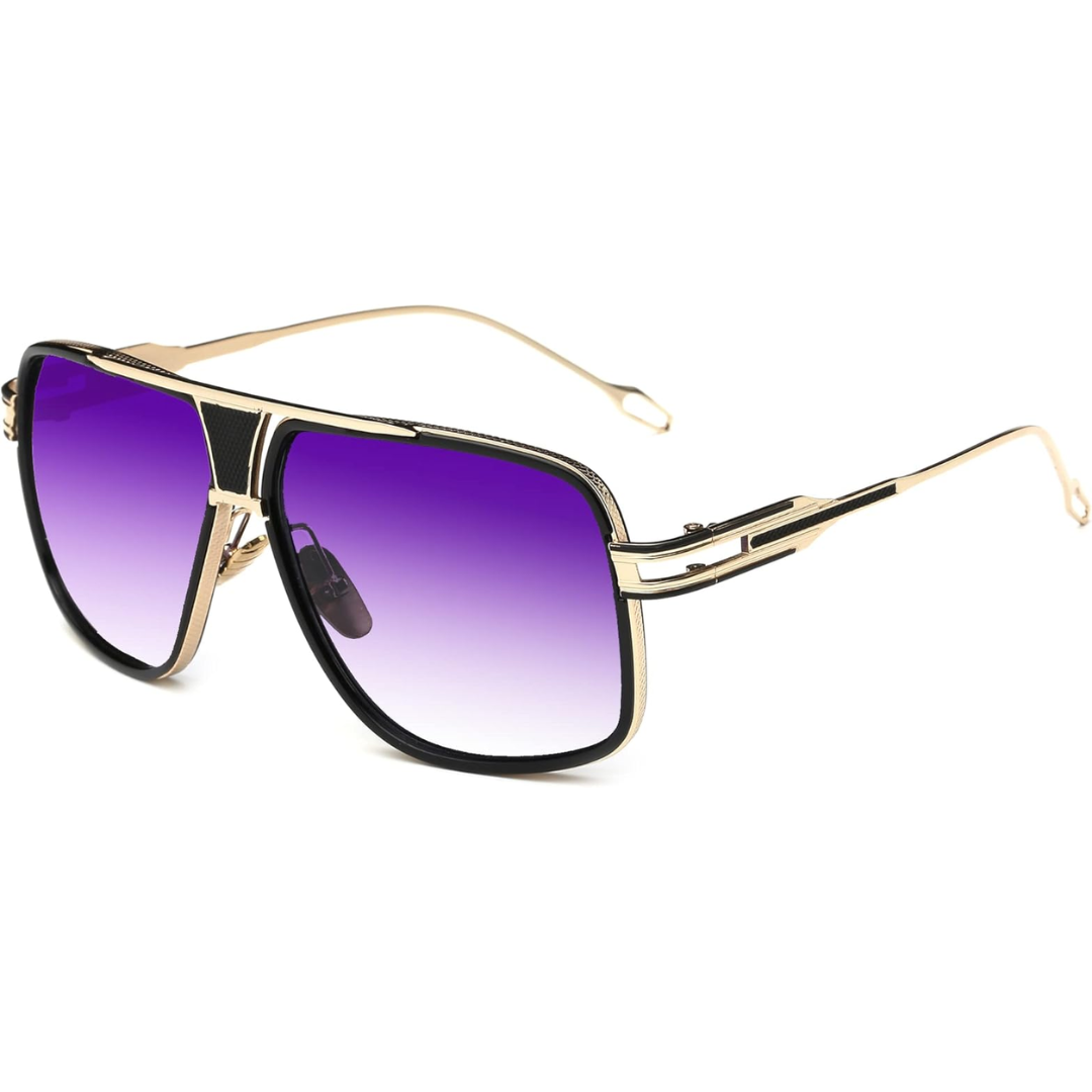 Men Aviator Sunglasses UV Protection Alloy Frame Protective Case