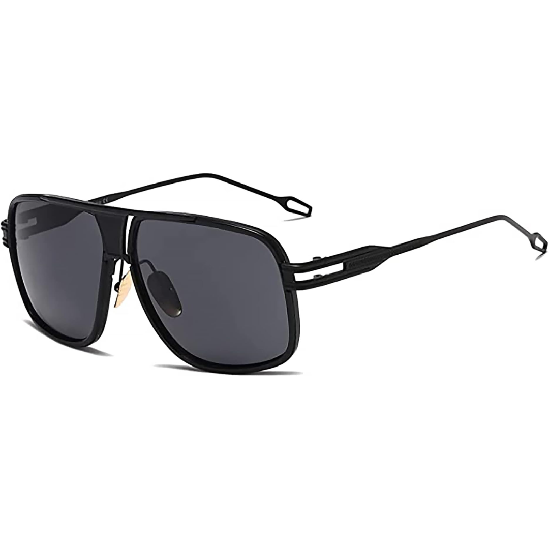 Men Aviator Sunglasses UV Protection Alloy Frame Protective Case