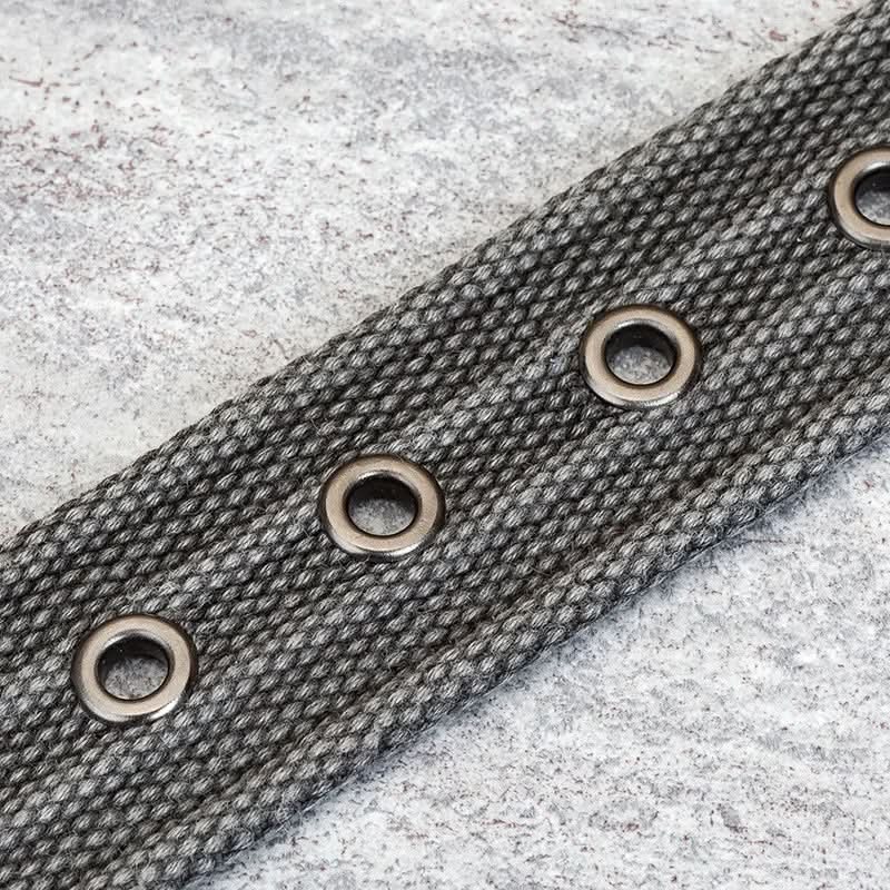 Men's Adjustable Canvas Belt with Striped Design