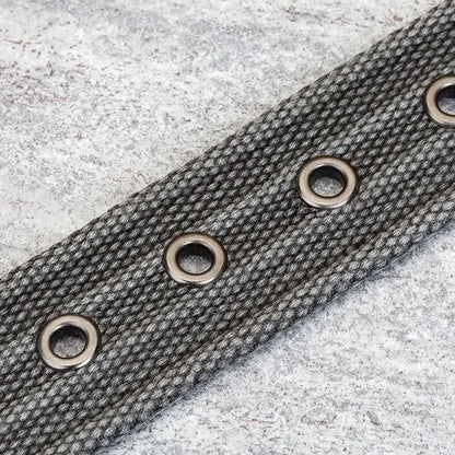 Men's Adjustable Canvas Belt with Striped Design