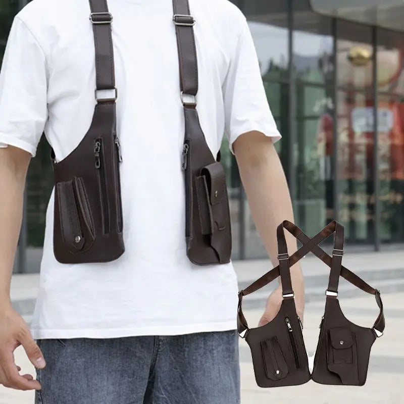 Men's Anti Theft Crossbody Shoulder Bag with Multi Pocket Storage