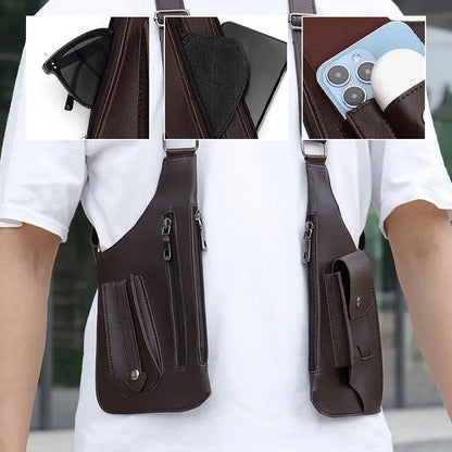 Men's Anti Theft Crossbody Shoulder Bag with Multi Pocket Storage