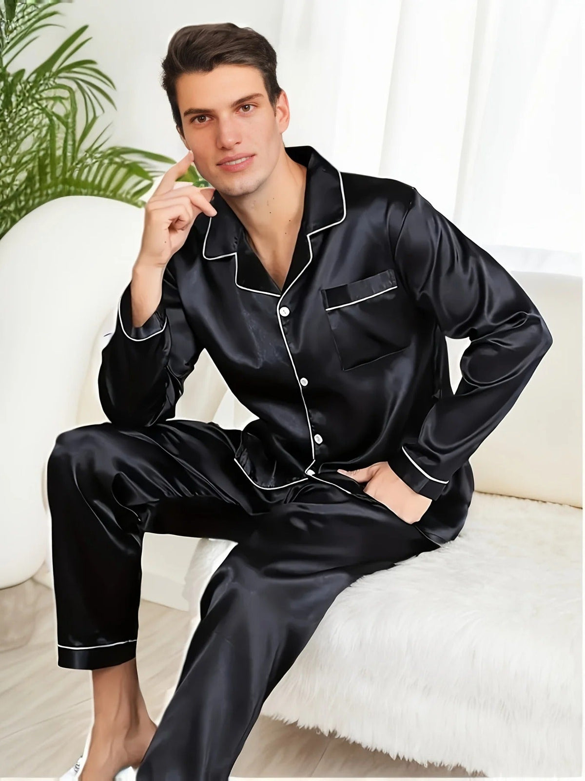 Men's Breathable Cotton Blend Pajama Set