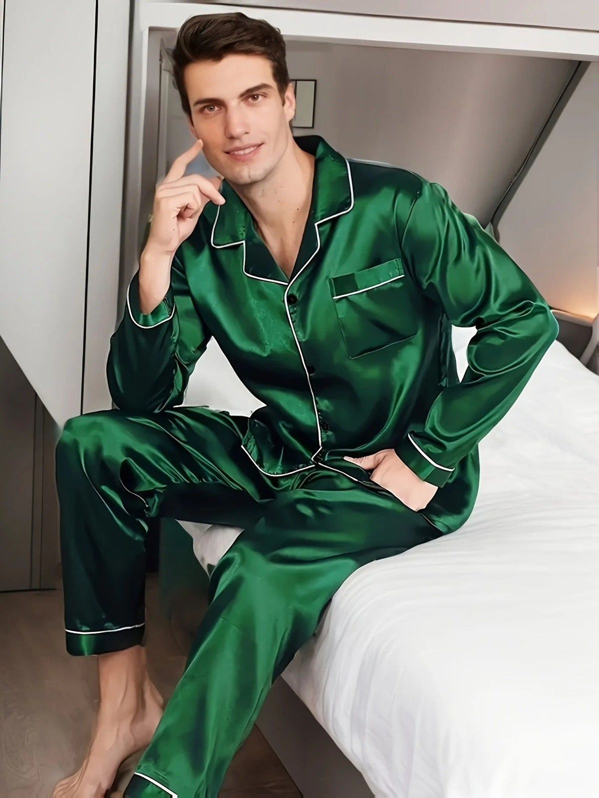 Men's Breathable Cotton Blend Pajama Set