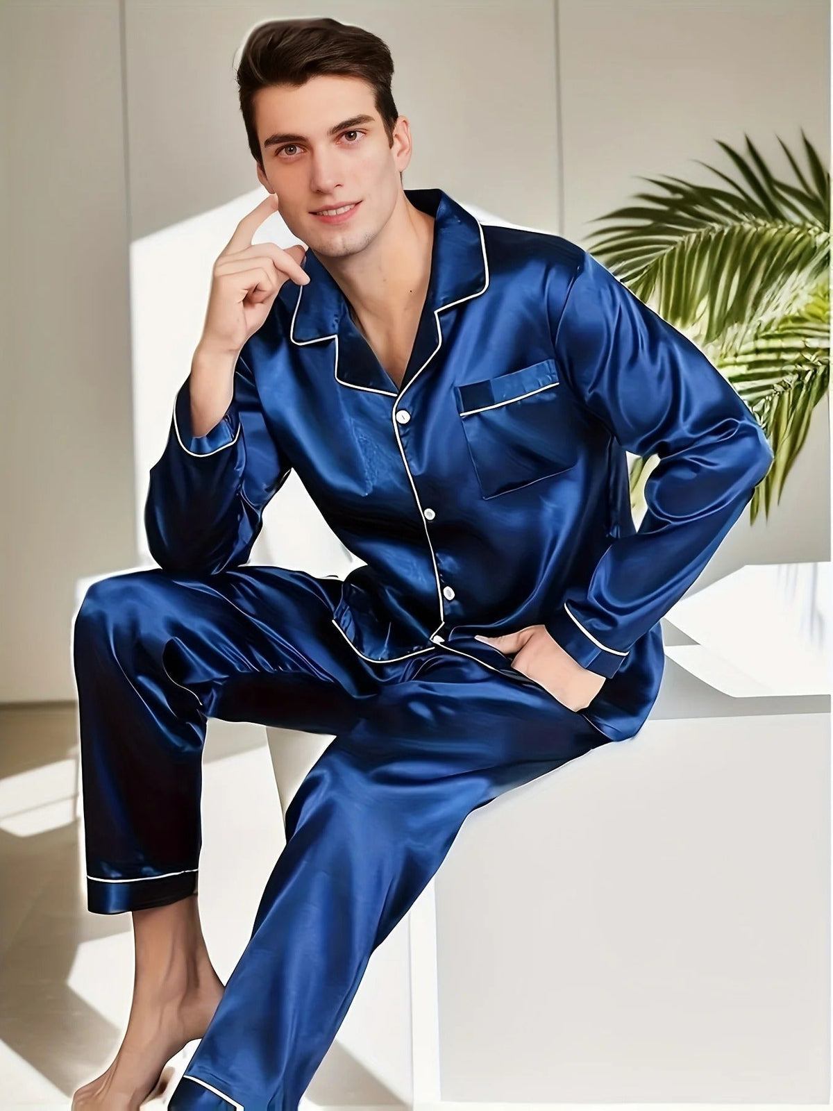 Men's Breathable Cotton Blend Pajama Set