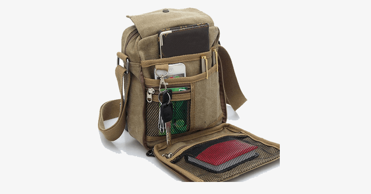 Men's Canvas Crossbody Shoulder Bag