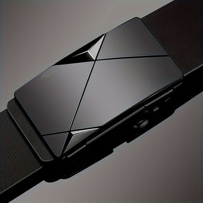 Men's Genuine Cowhide Belt Automatic Ratchet Buckle