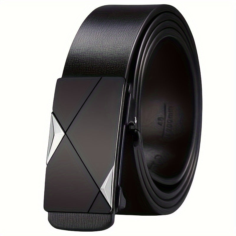Men's Genuine Cowhide Belt Automatic Ratchet Buckle