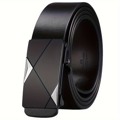 Men's Genuine Cowhide Belt Automatic Ratchet Buckle