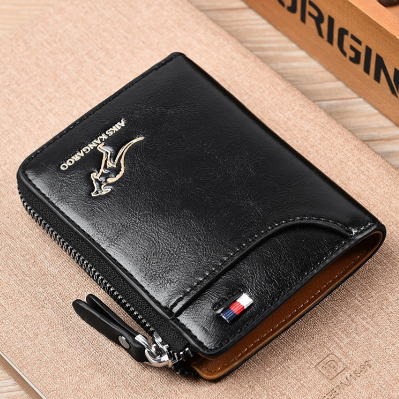 Men's Genuine Leather RFID Blocking Wallet with Card Holder
