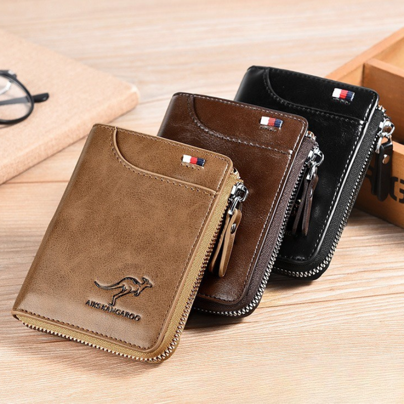 Men's Genuine Leather RFID Blocking Wallet with Card Holder