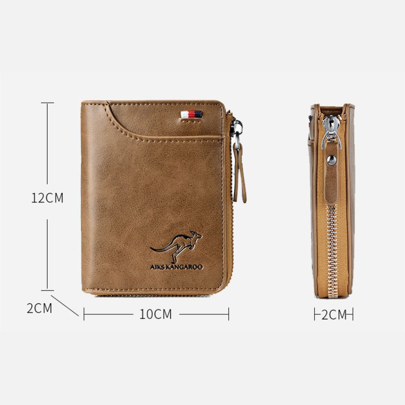 Men's Genuine Leather RFID Blocking Wallet with Card Holder