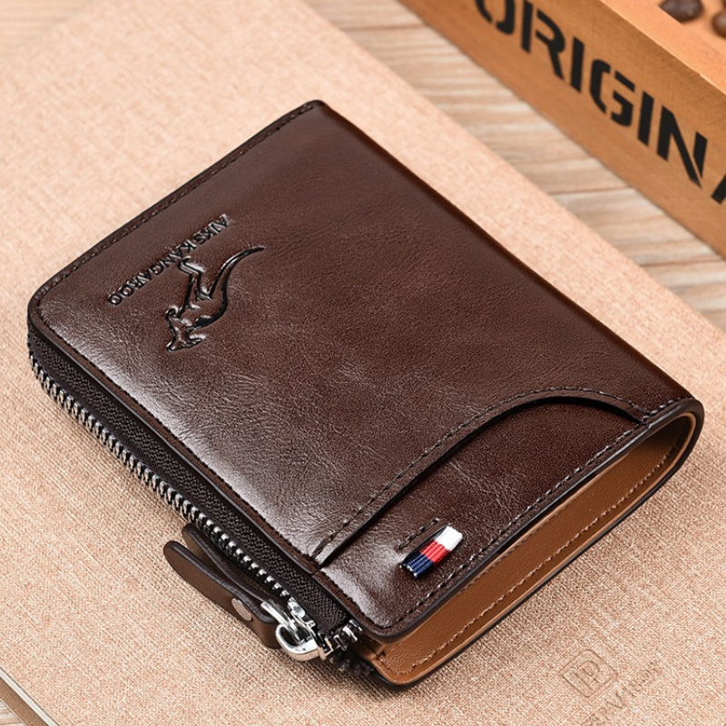 Men's Genuine Leather RFID Blocking Wallet with Card Holder