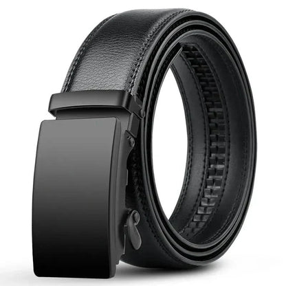 Men's PU Leather Belt with Automatic Ratchet Buckle