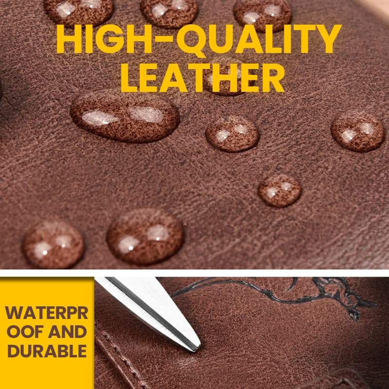 Men's RFID Blocking Waterproof PU Leather Zip Wallet