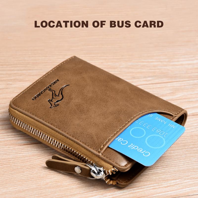 Men's RFID Blocking Zip Wallet with Card Holder