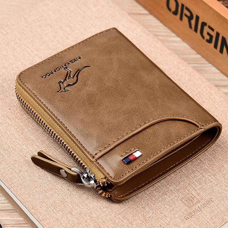 Men's RFID Blocking Zip Wallet with Card Holder