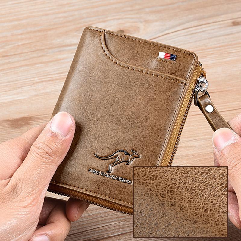 Men's RFID Blocking Zip Wallet with Card Holder